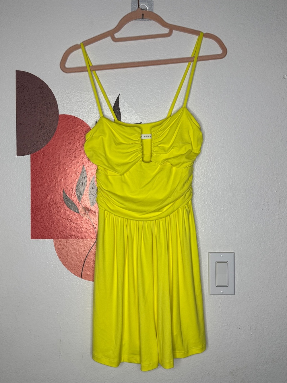 NWT Susana Monaco Carryover Rectangle Wire Romper Glow Bright Yellow Small